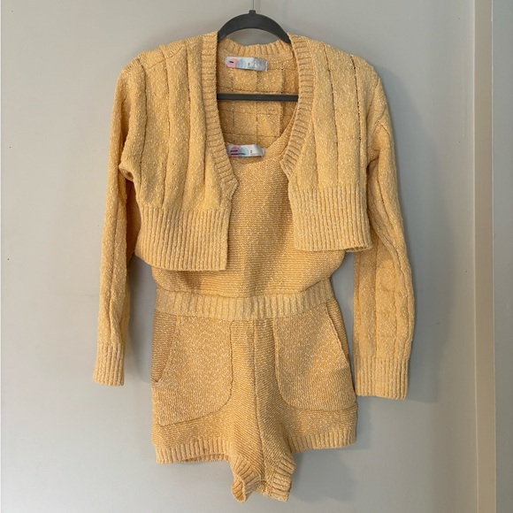 Free People FP Beach Declan sweater romper set in yellow - Picture 6 of 6